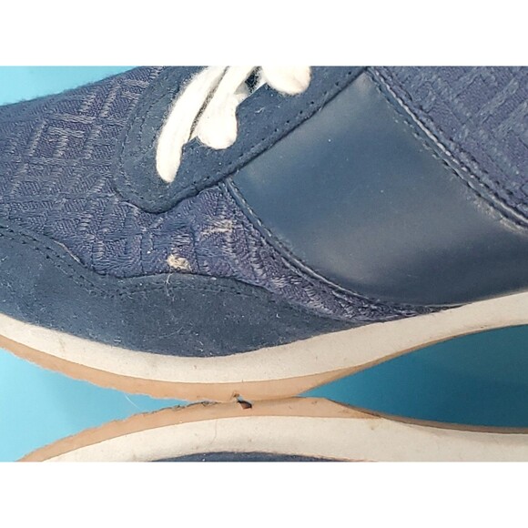 Tommy Hilfiger Sneaker 8.5 Womens Blue Monogram Lace Up Ankle Flat Shoe TWMADDIE - Picture 10 of 13
